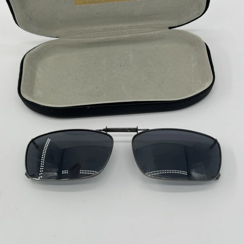 Polar Optics Eyes Premium Polarized Clip On Sunglasses Lot Of 2 Rectangular Case